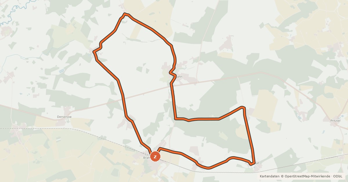 Kartenübersicht der Radroute Tour 19