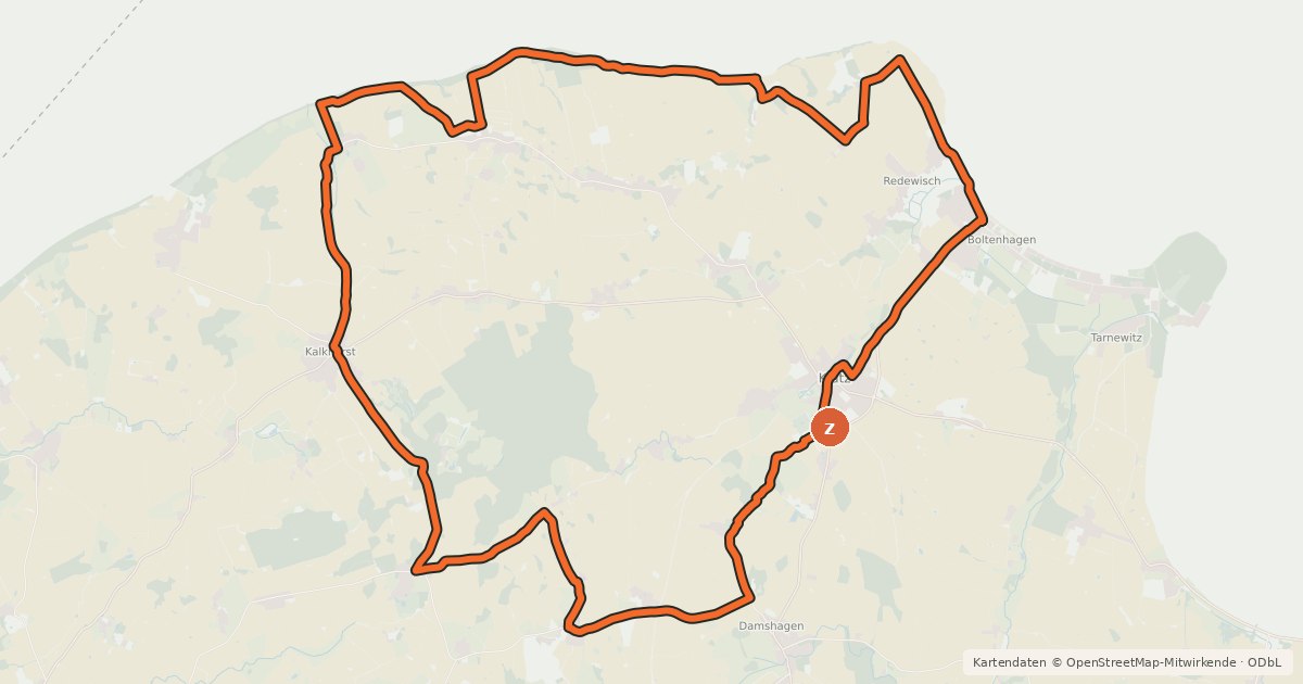 Kartenübersicht der Radroute Tour 2