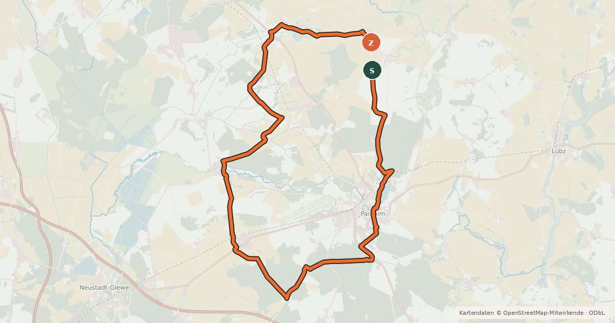 Kartenübersicht der Radroute Tour 24