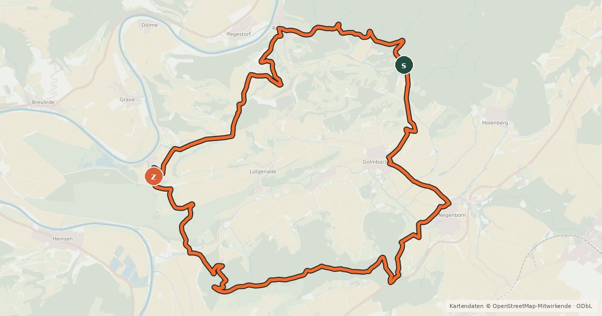 Kartenübersicht der Radroute Tour 3