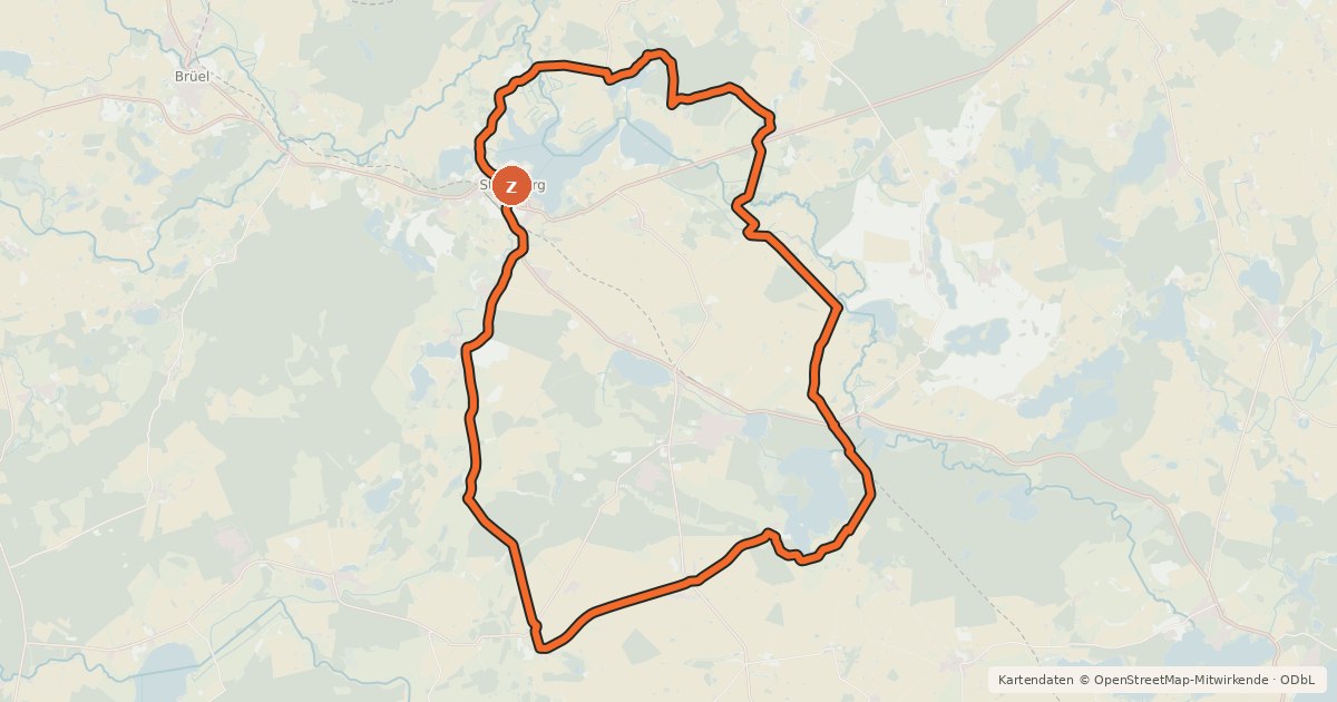Kartenübersicht der Radroute Tour 30