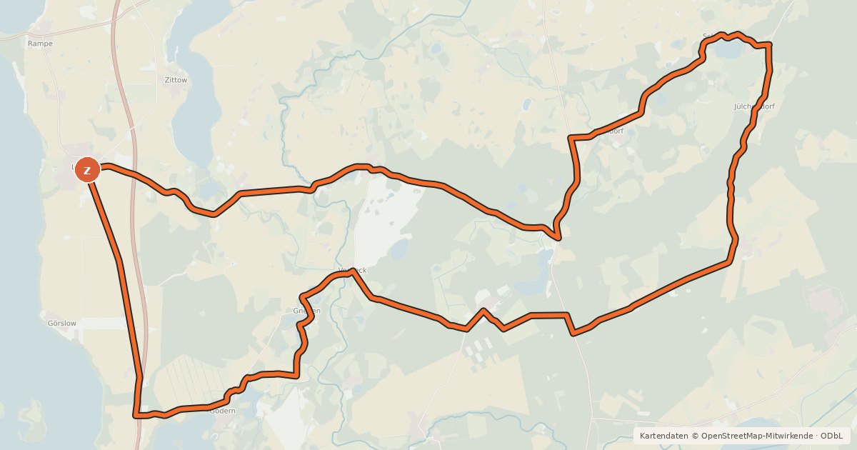 Kartenübersicht der Radroute Tour 33