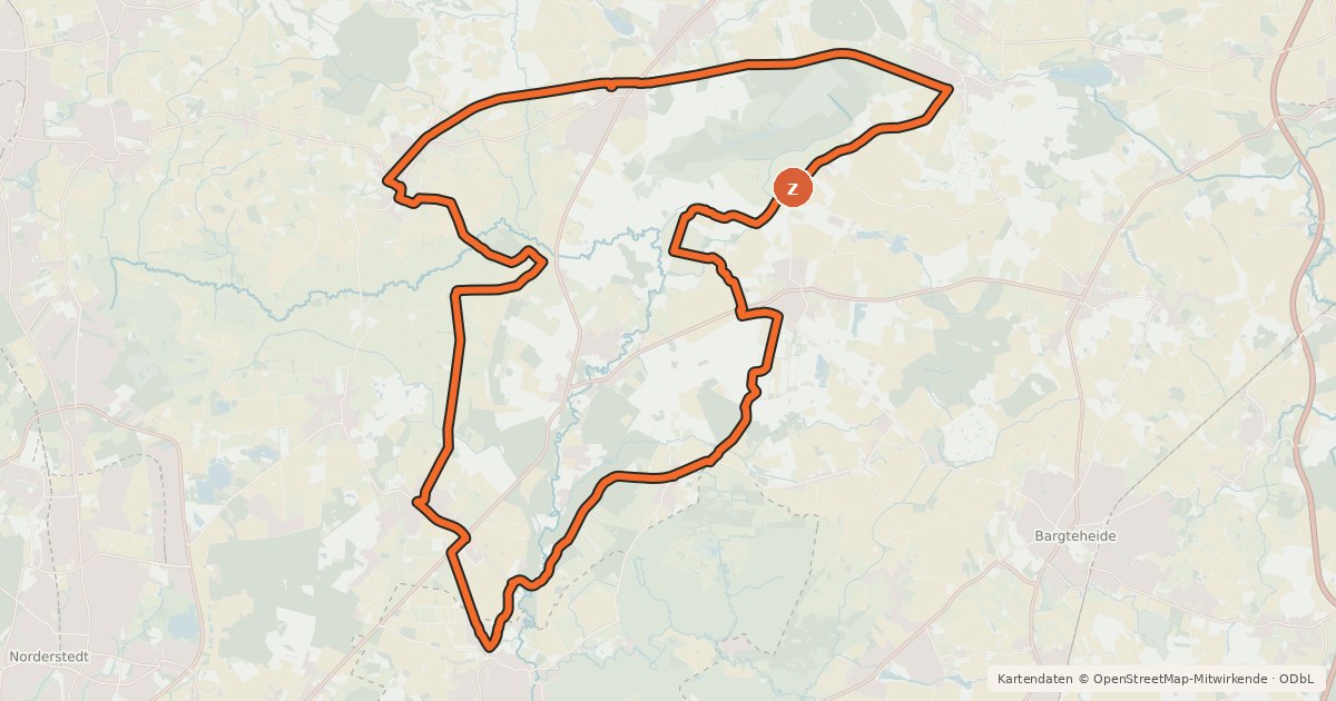 Kartenübersicht der Radroute Tour 5, Radwander-Rundweg, Stormarn