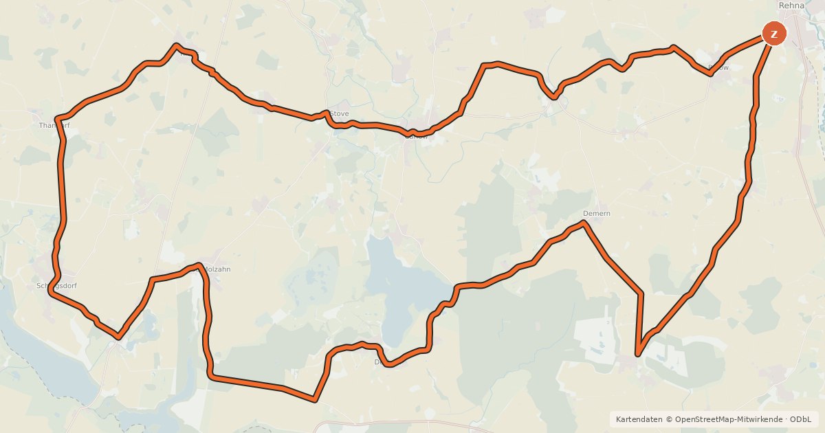 Kartenübersicht der Radroute Tour 6