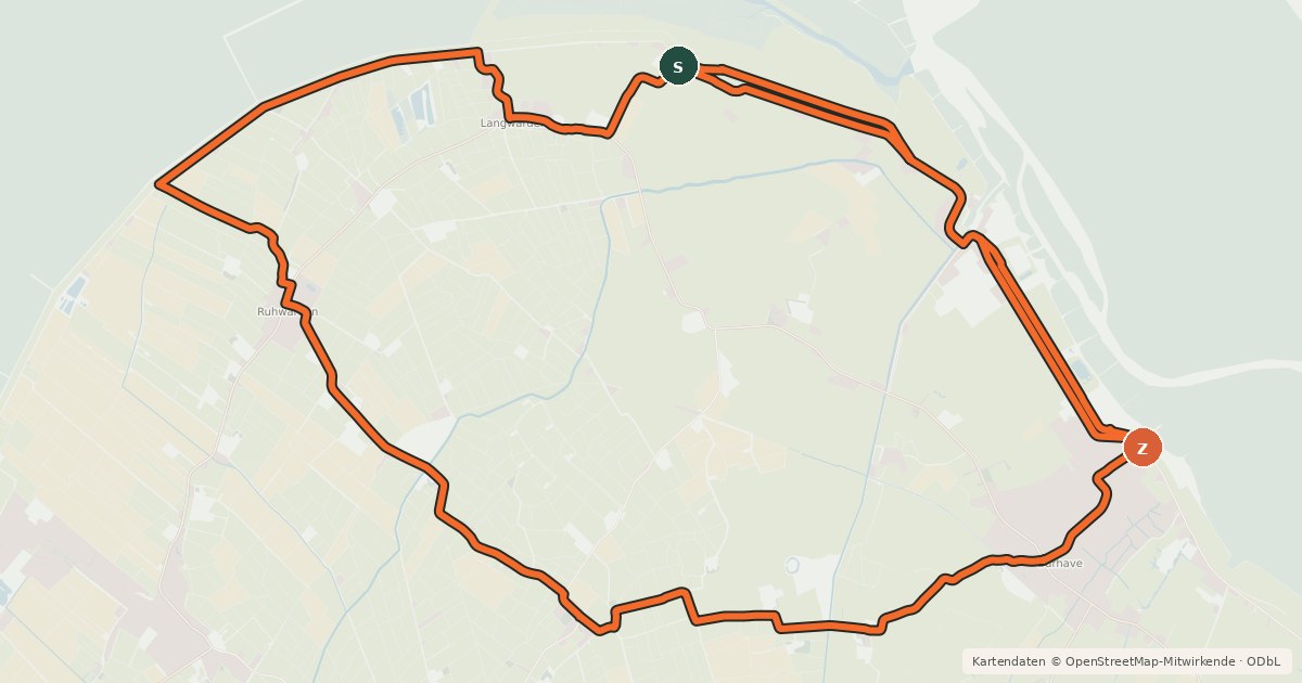 Kartenübersicht der Radroute Tour 6