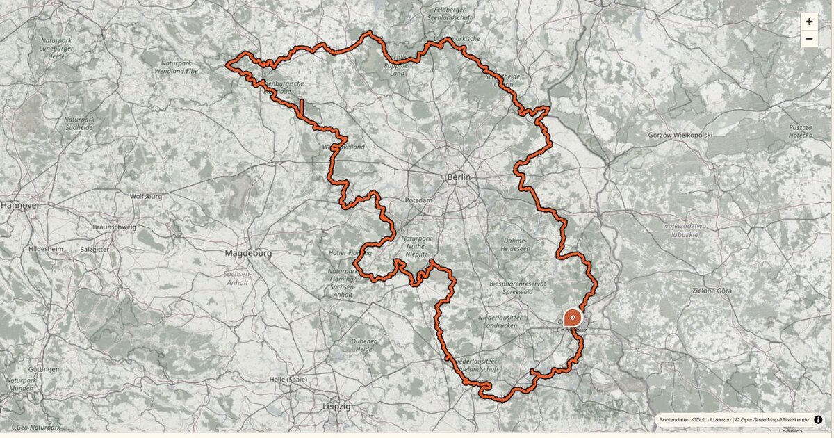 Kartenübersicht der Tour Brandenburg
