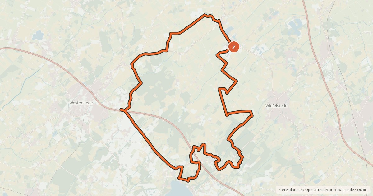 Kartenübersicht der Radroute Tour de Flur Ammerland