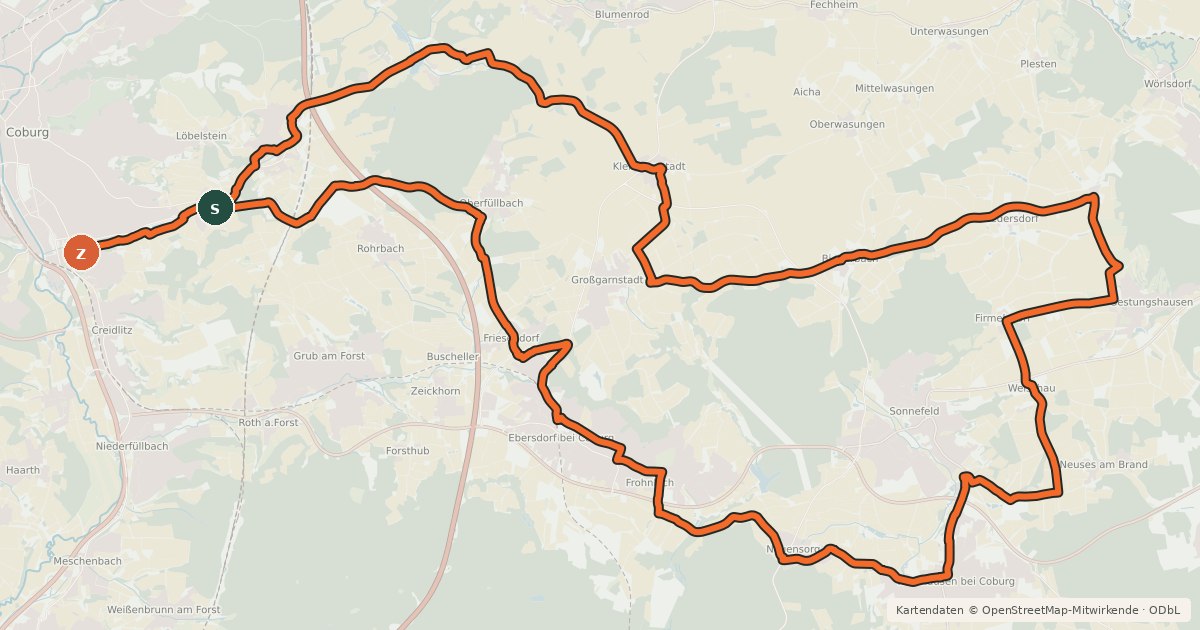 Kartenübersicht der Radroute Tour Landpartie