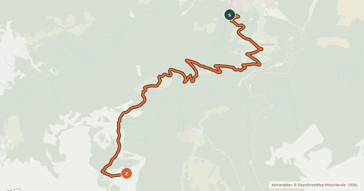 Kartenübersicht der Radroute Tour "Madritsche"