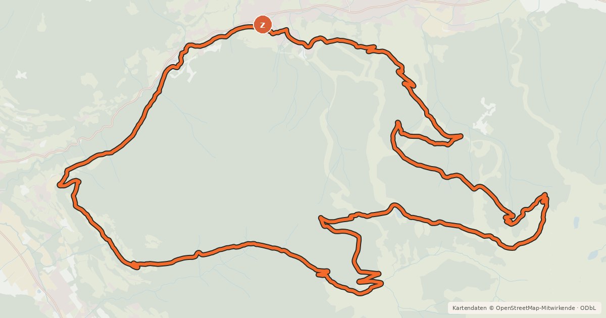 Kartenübersicht der Radroute Tour um den Kolmnock | nock/bike Tour 08