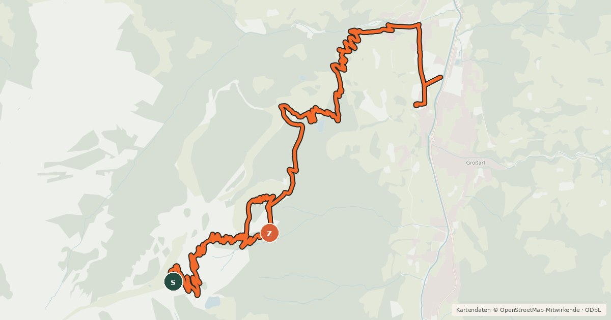 Kartenübersicht der Radroute TR 1 Singeltrail Großarltal