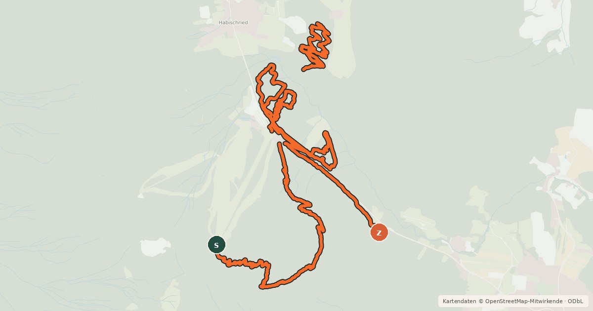 Kartenübersicht der Radroute Trailpark Bischofsmais
