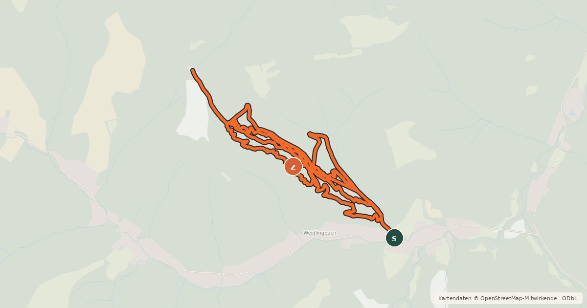 Kartenübersicht der Radroute Trailpark Weidlingbach