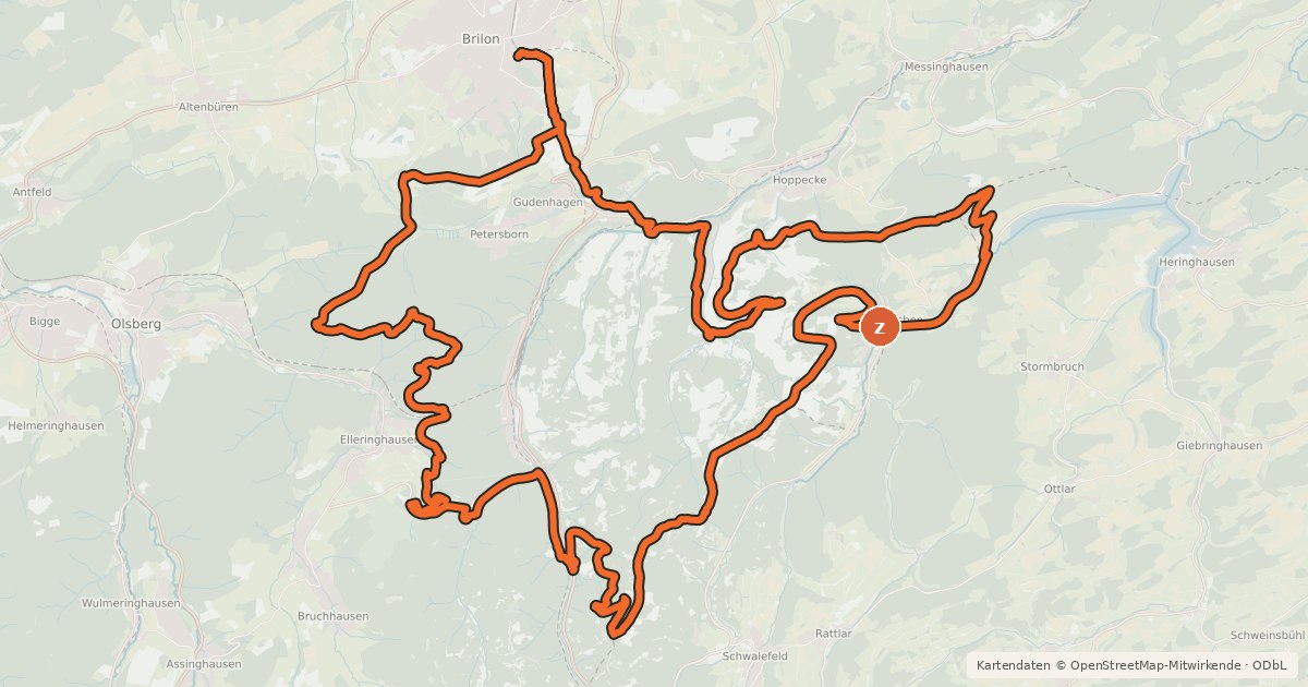 Kartenübersicht der Radroute Trailtour