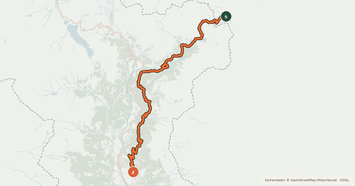 Kartenübersicht der Radroute Trans-Altarezia Bike - Tappa 4