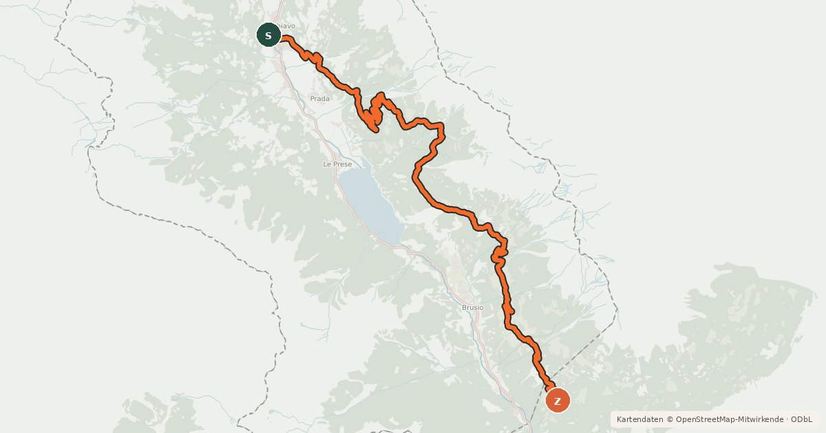 Kartenübersicht der Radroute Trans-Altarezia Bike - Tappa 5