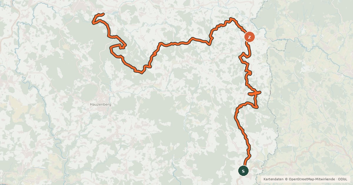 Kartenübersicht der Radroute Trans Bayerwald Nordroute Etappe 2