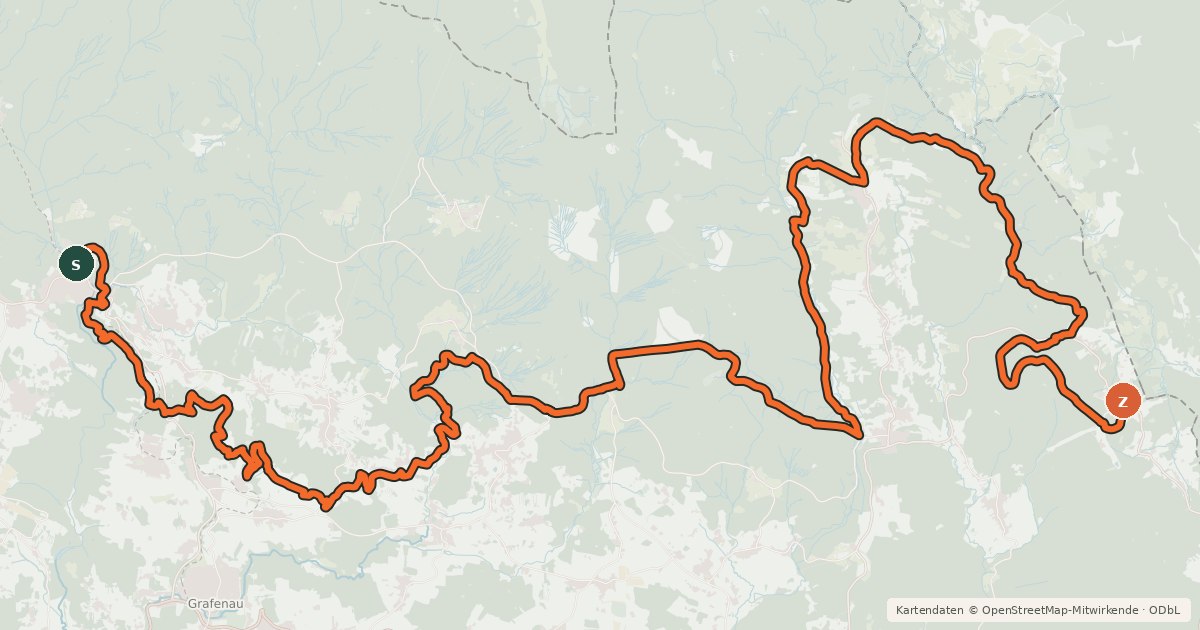 Kartenübersicht der Radroute Trans Bayerwald Nordroute Etappe 4