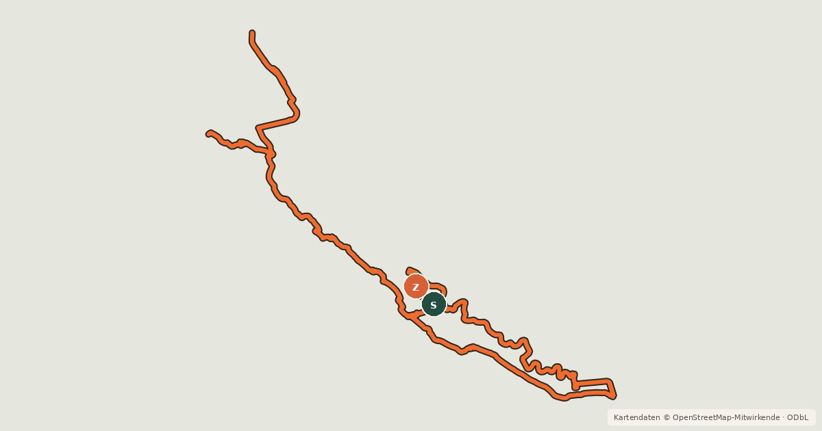 Kartenübersicht der Radroute Trans Canada Trail (Canmore)