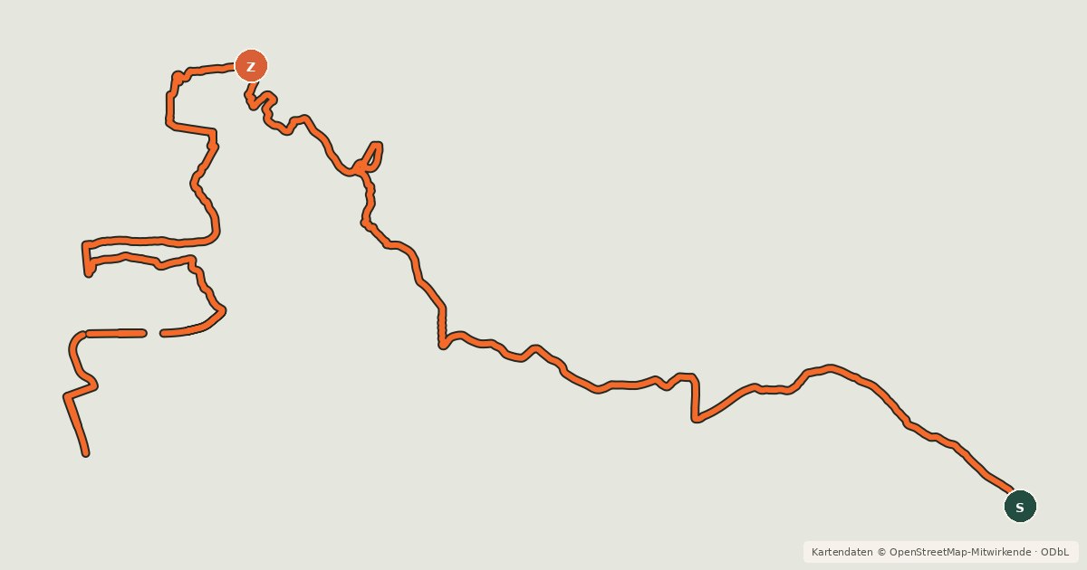 Kartenübersicht der Radroute Trans Canada Trail - Cochrane