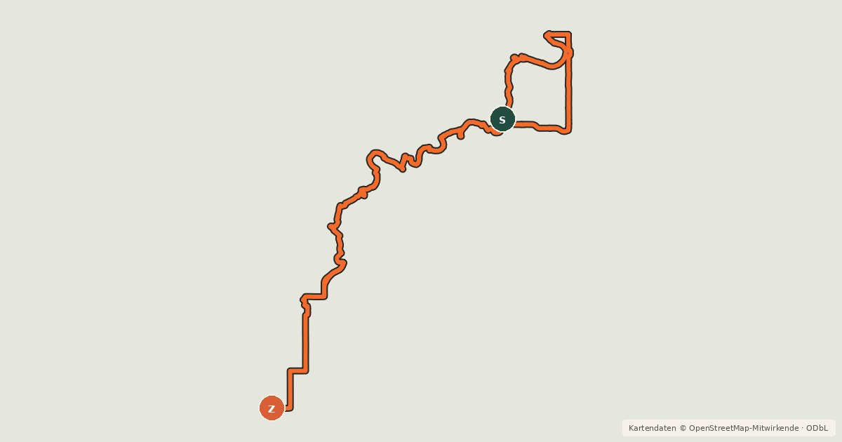 Kartenübersicht der Radroute Trans Canada Trail (Edmonton)