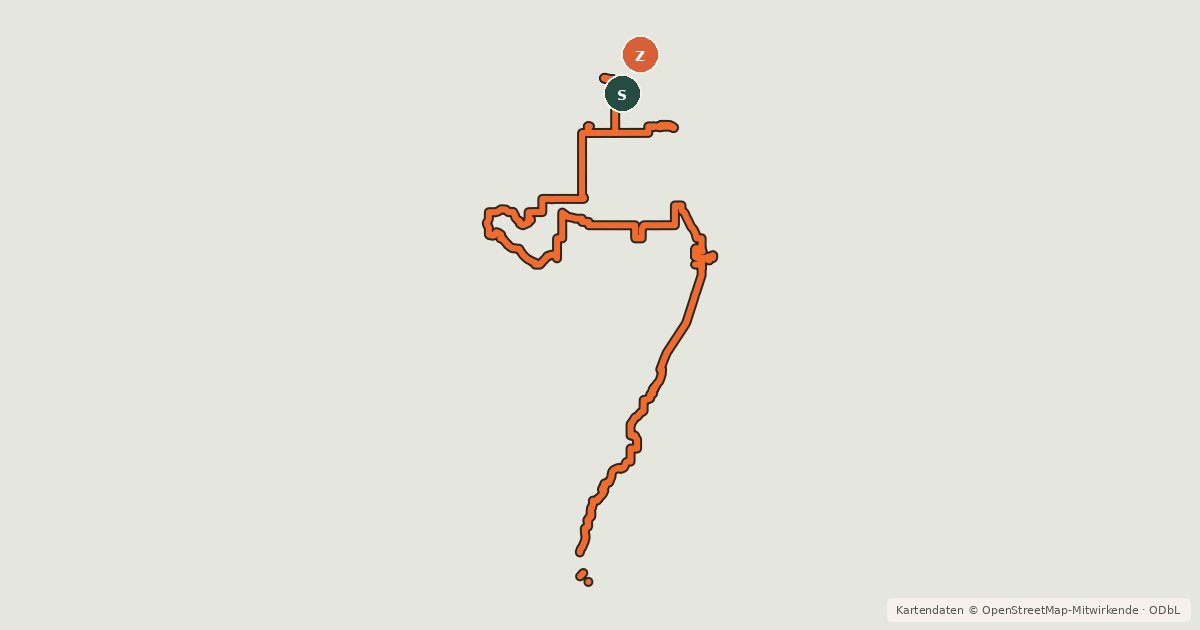 Kartenübersicht der Radroute Trans Canada Trail (Edmonton to Red Deer)