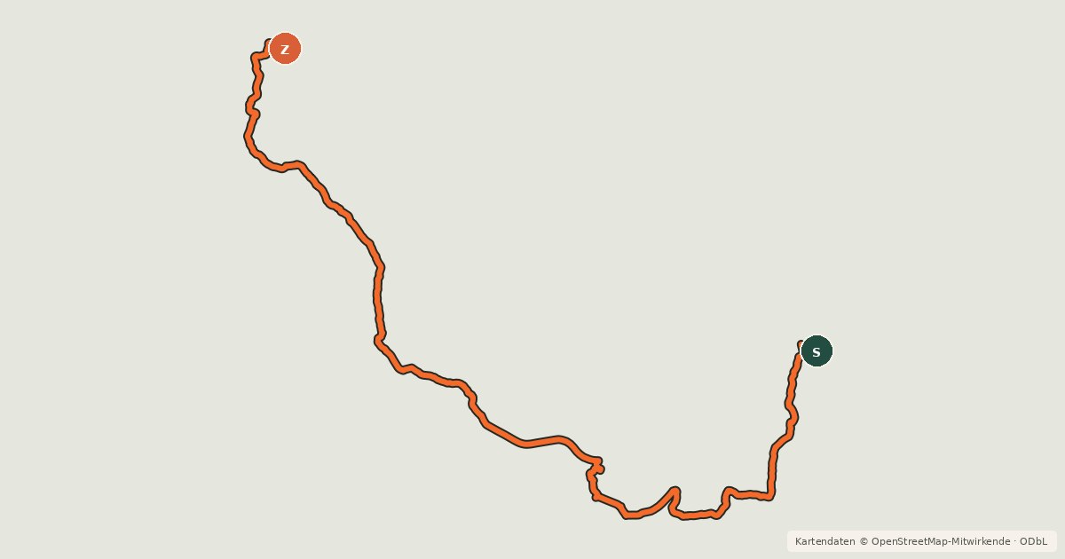 Kartenübersicht der Radroute Trans Canada Trail (Elko to Wardner)