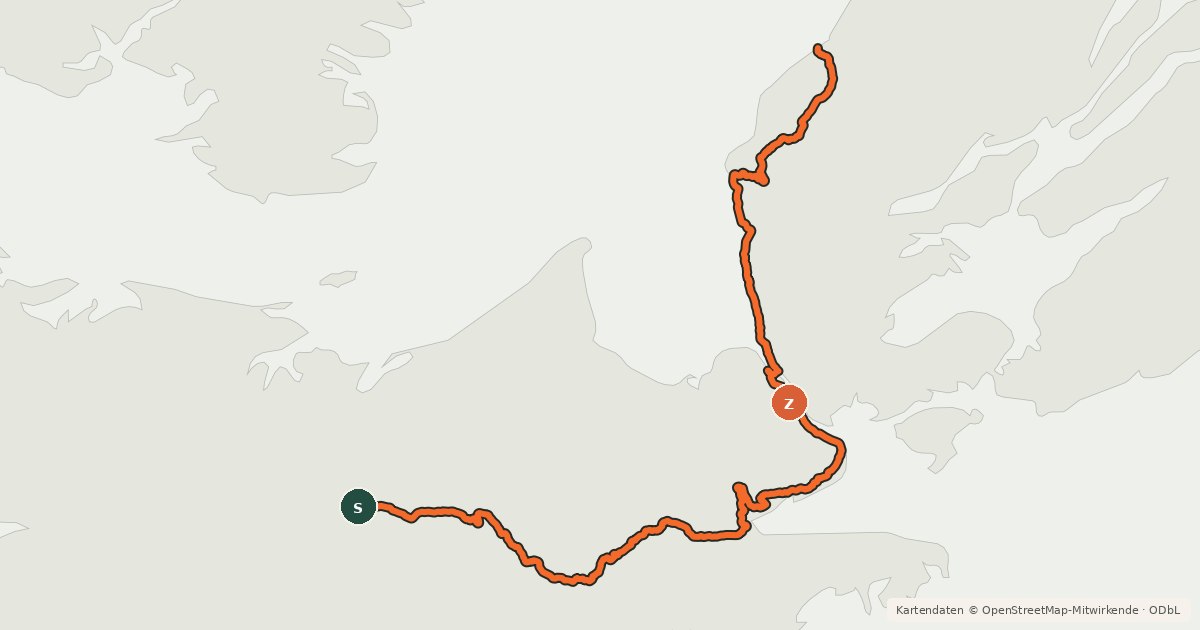 Kartenübersicht der Radroute Trans Canada Trail (Pictou to Cape Breton)