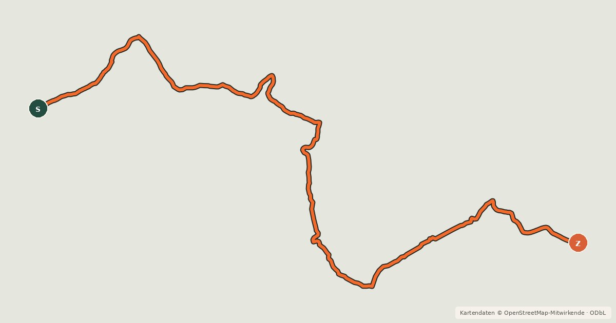 Kartenübersicht der Radroute Trans Canada Trail (Quaite Creek Trail)