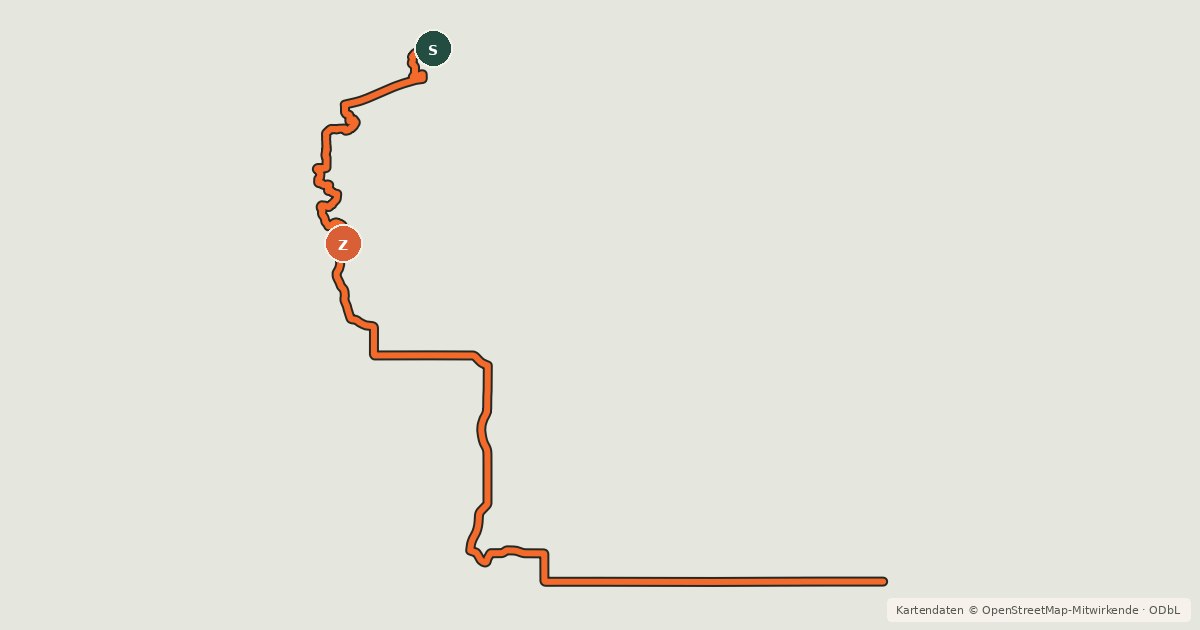 Kartenübersicht der Radroute Trans Canada Trail (Regina to Lumsden)