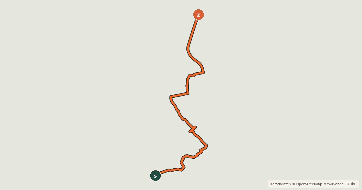 Kartenübersicht der Radroute Trans Canada Trail - Tillsonburg