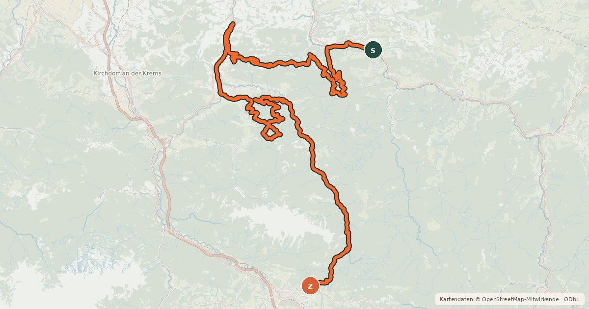 Kartenübersicht der Radroute Trans Nationalpark