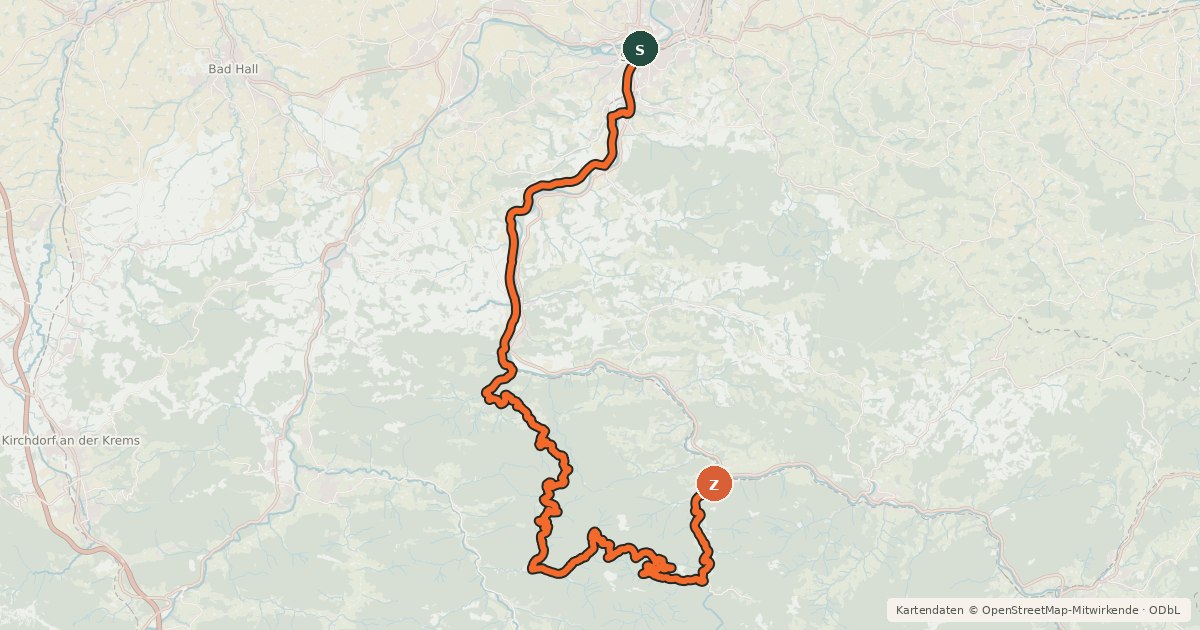 Kartenübersicht der Radroute Trans Nationalpark - Etappe 1