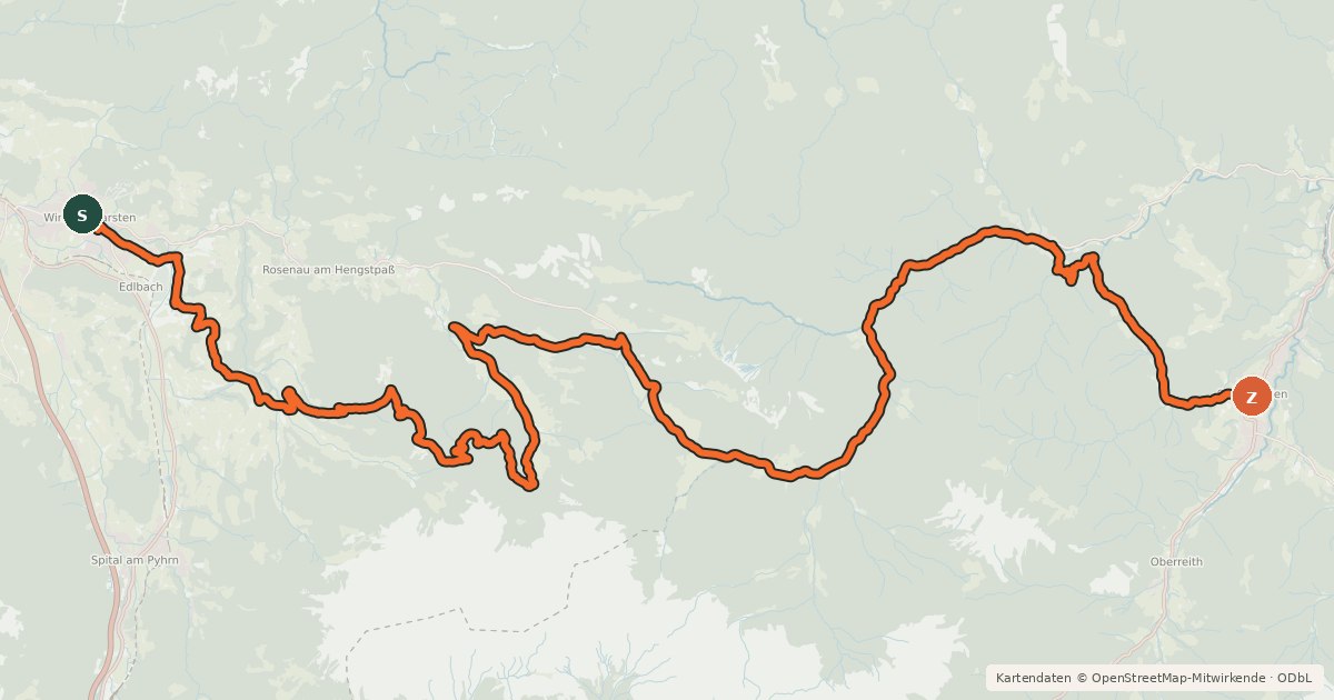 Kartenübersicht der Radroute Trans Nationalpark - Etappe 3