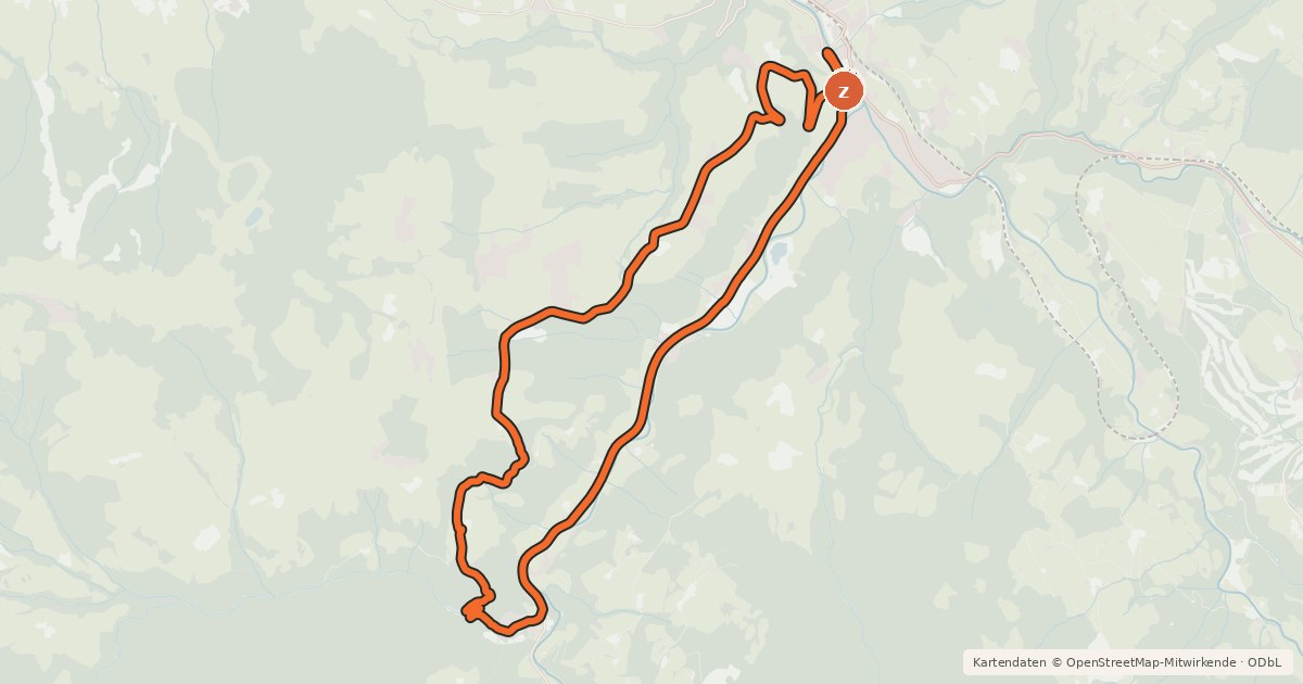 Kartenübersicht der Radroute Trauchaweg