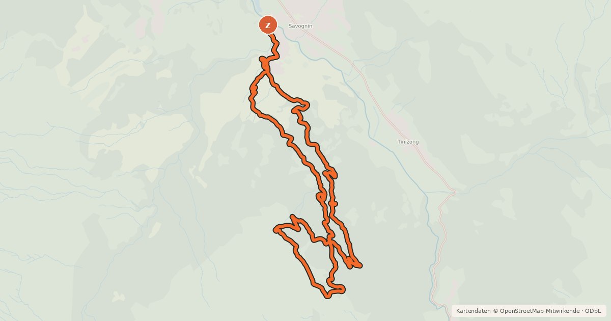 Kartenübersicht der Radroute Tscharnoz Bike