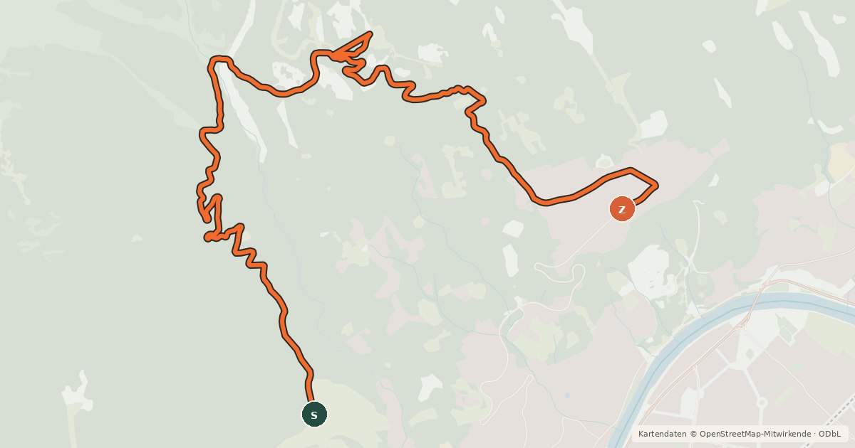 Kartenübersicht der Radroute Umbrüggler Alm