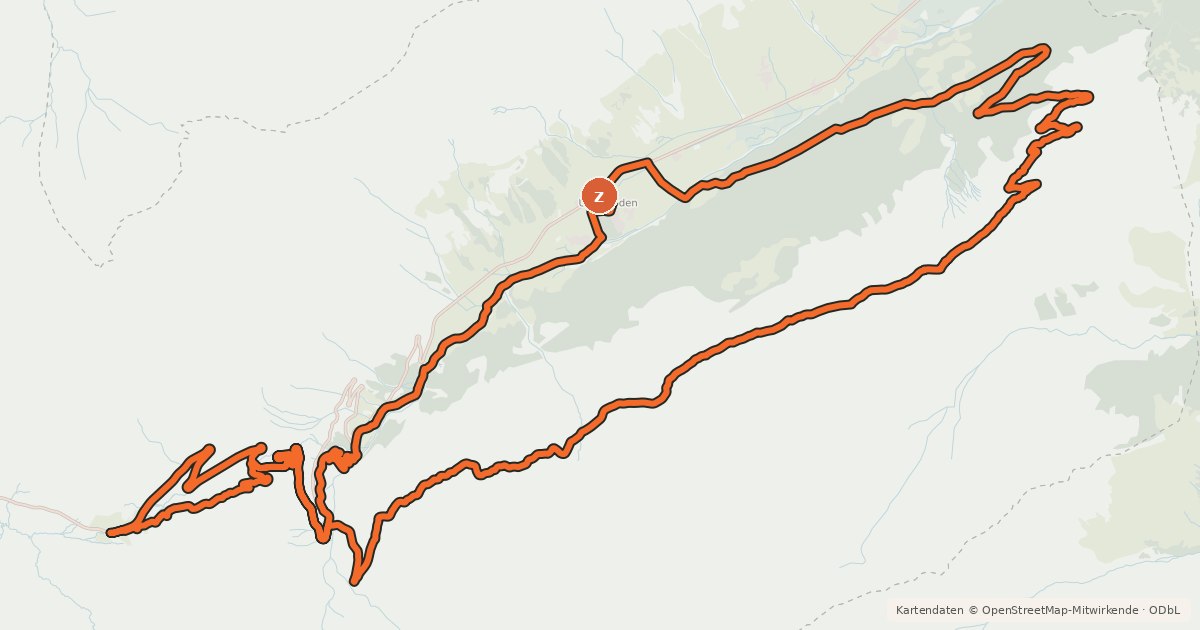 Kartenübersicht der Radroute Urnerboden Bike