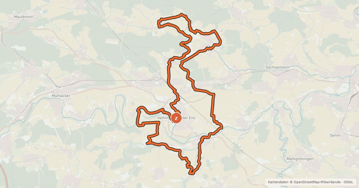 Kartenübersicht der Radroute VAI-Tour