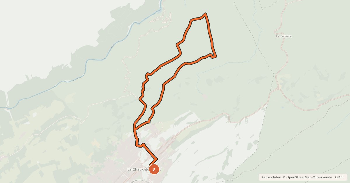 Kartenübersicht der Radroute Valanvron Tour