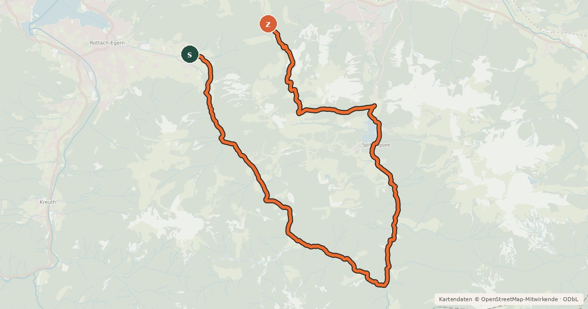 Kartenübersicht der Radroute Valepp - Spitzingsee - Freudenreich Alm