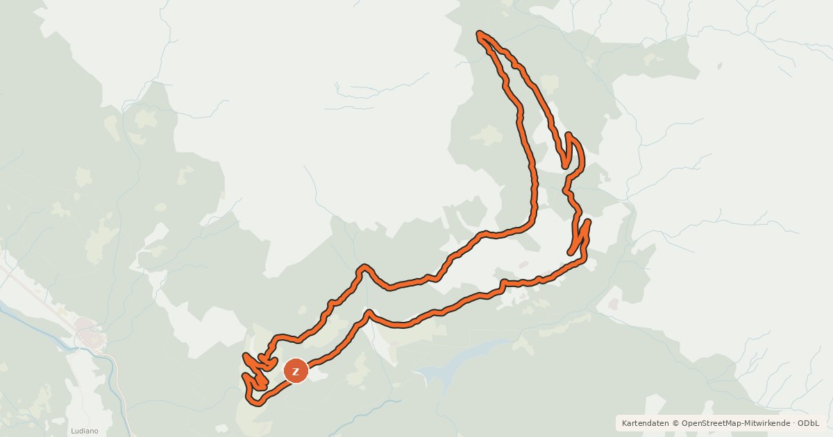 Kartenübersicht der Radroute Valle Malvaglia Bike