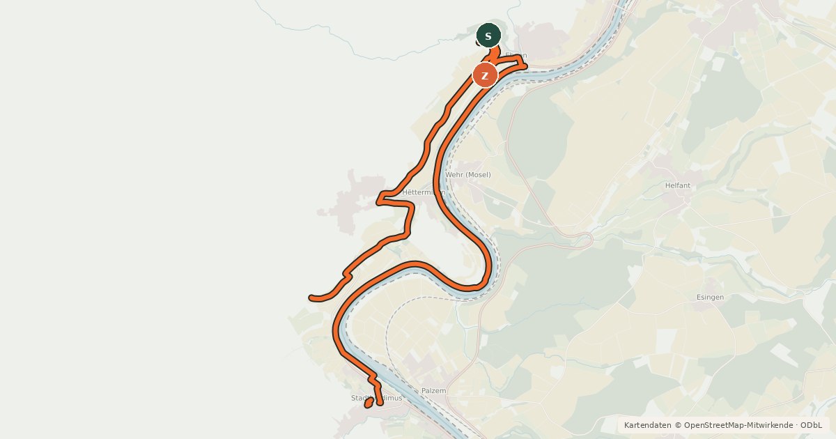Kartenübersicht der Radroute Velo Vinum