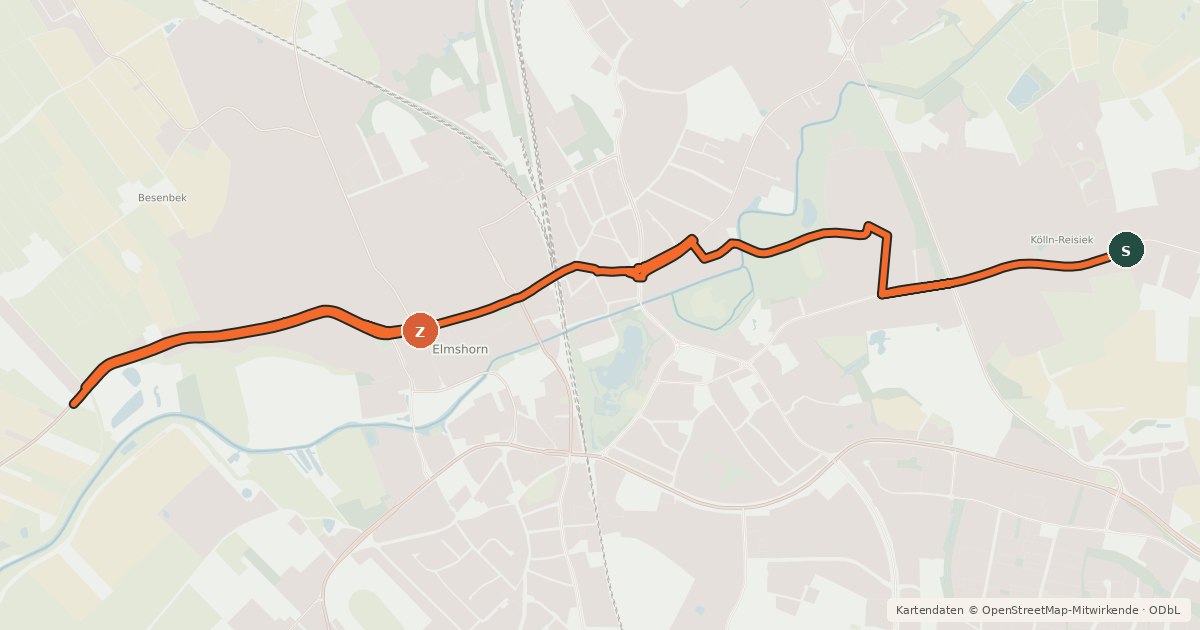 Kartenübersicht der Radroute Veloroute 2