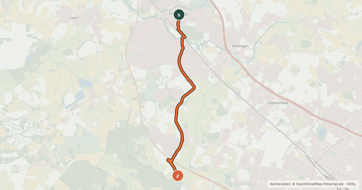 Kartenübersicht der Radroute Veloroute 3