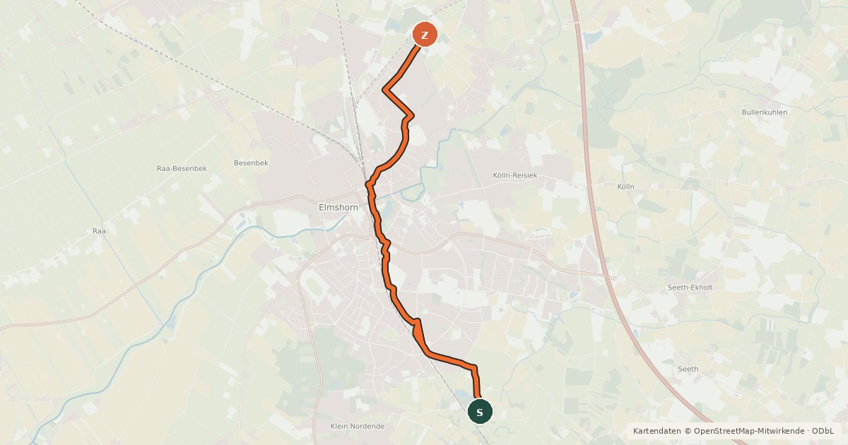 Kartenübersicht der Radroute Veloroute 3