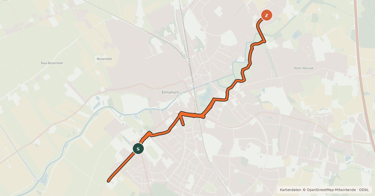 Kartenübersicht der Radroute Veloroute 4