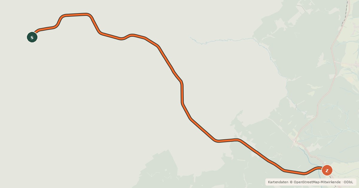 Kartenübersicht der Radroute Vennquerbahnradweg