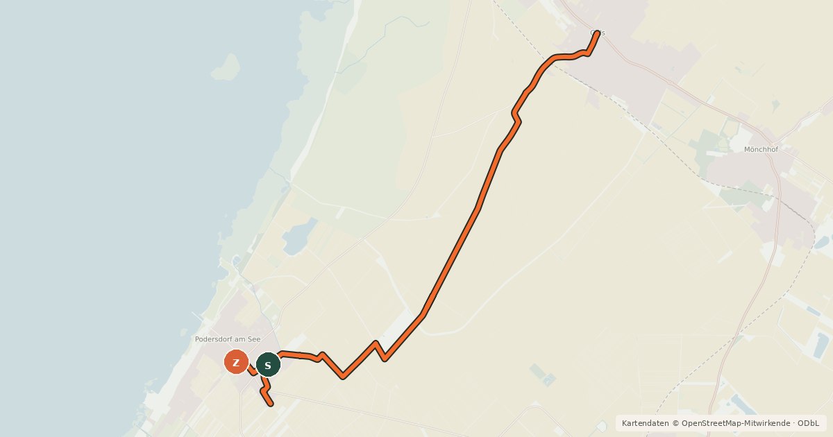 Kartenübersicht der Radroute Verbindungsradweg B24