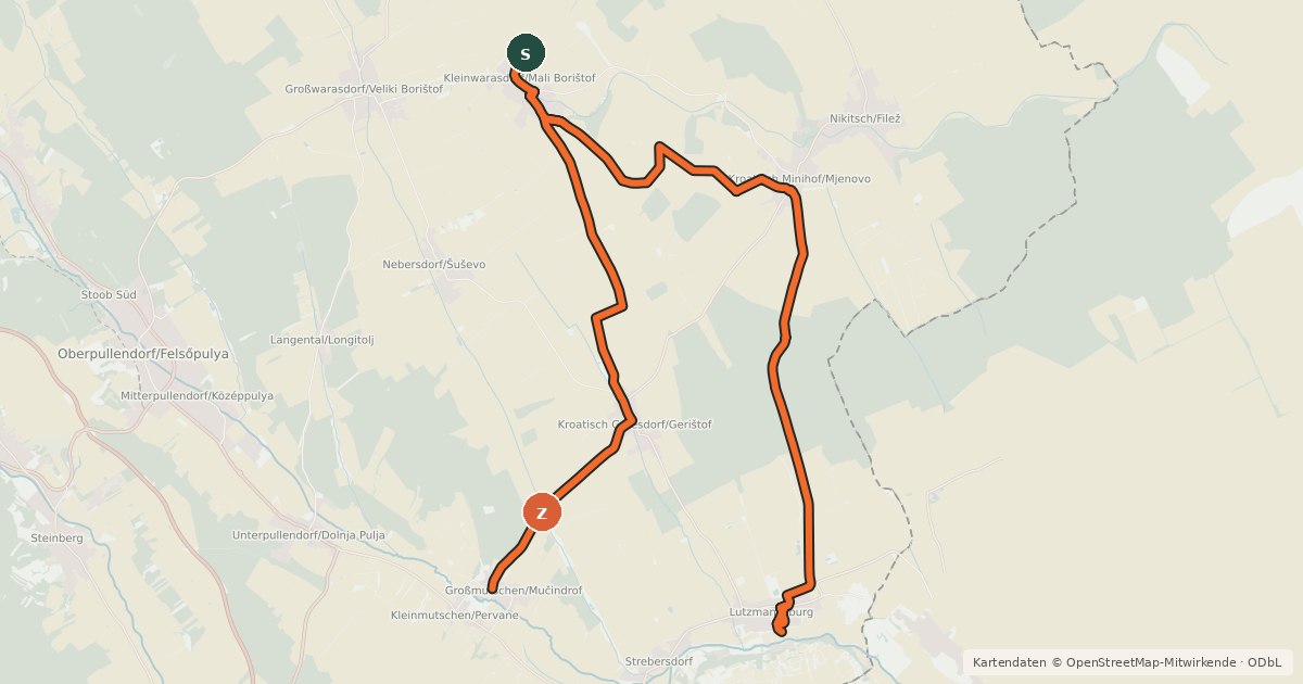 Kartenübersicht der Radroute Verbindungsradweg (B40-B43)